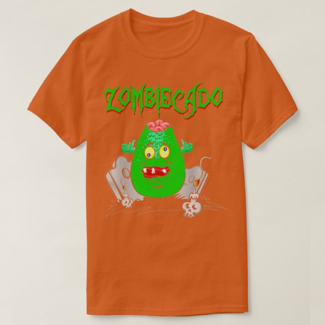 Zombiecado Zombie Avocado Halloween Funny T Shirt (Design framsida)