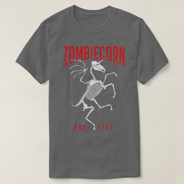 Zombiecorn Goth Halloween Zombie Unicorn Skeleton T Shirt (Design framsida)