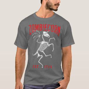 Zombiecorn Goth Halloween Zombie Unicorn Skeleton T Shirt