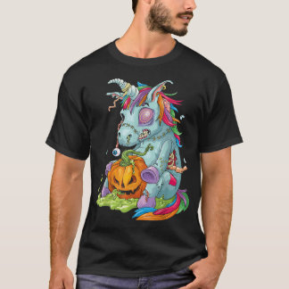 Zombiecorn Zombie Unicorn Halloween Costume Pumpki T Shirt