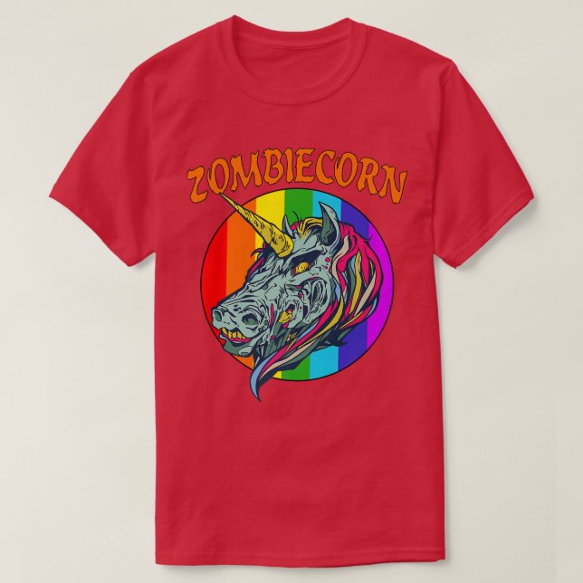 Zombiecorn Zombie Unicorn Halloween Costume Rainbo T Shirt (Design framsida)