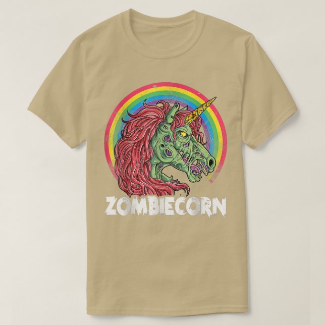 Zombiecorn Zombie Unicorn Halloween Girls Rainbow T Shirt (Design framsida)