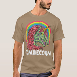 Zombiecorn Zombie Unicorn Halloween Girls Rainbow T Shirt