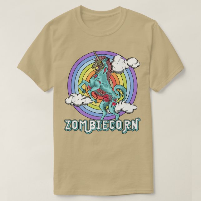 Zombiecorn Zombie Unicorn Rainbow Scary Funny Hall T Shirt (Design framsida)