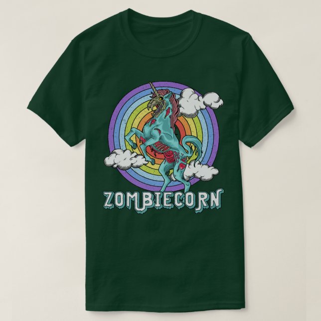 Zombiecorn Zombie Unicorn Rainbow Scary Funny Hall T Shirt (Design framsida)