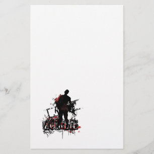 Zombiedesign i svart och rött brevpapper