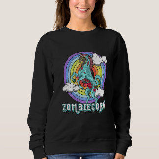 Zombieenhörning Zombie Enhörning Regnbåge Kuslig H T Shirt