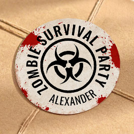 Zombiefest med blod runt klistermärke