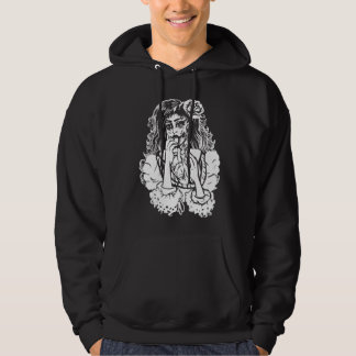 Zombieflicka som äter hjärta viktoriansk gotisk pu hoodie