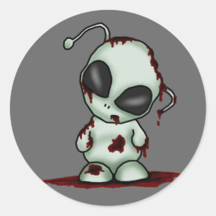 Zombiefrämlingklistermärke Runt Klistermärke