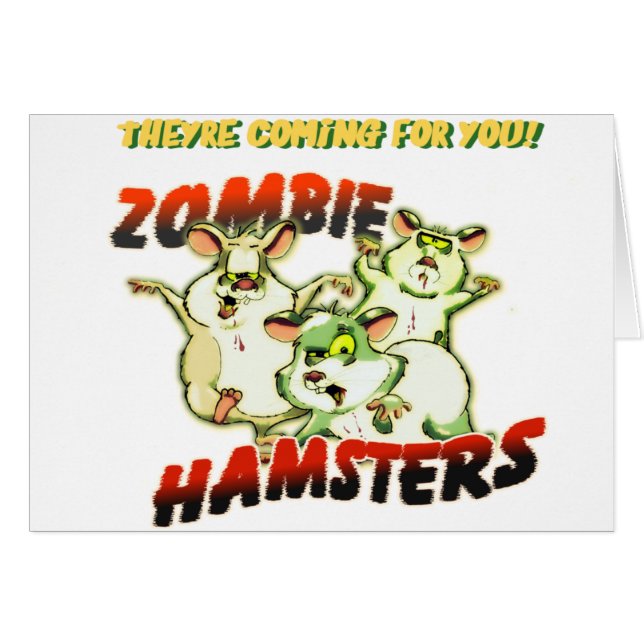 ZOMBIEHAMSTERS HÄLSNINGSKORT (Framsidan Horizontal)