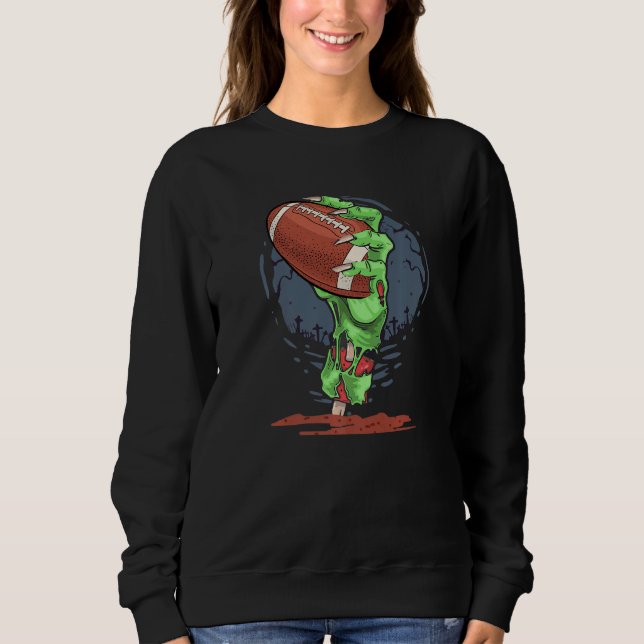 Zombiehänder fotboll Halloween Skräck Läskig T Shirt (Framsida)