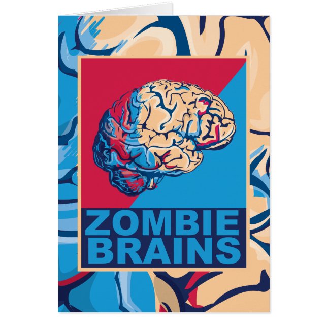 Zombiehjärna Hälsningskort (Framsidan)