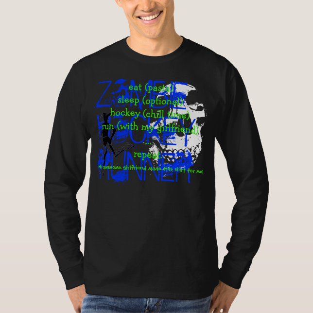 ZOMBIEHOCKEYSPRINGER… äter, sovar, lekhockey,… T Shirt (Framsida)