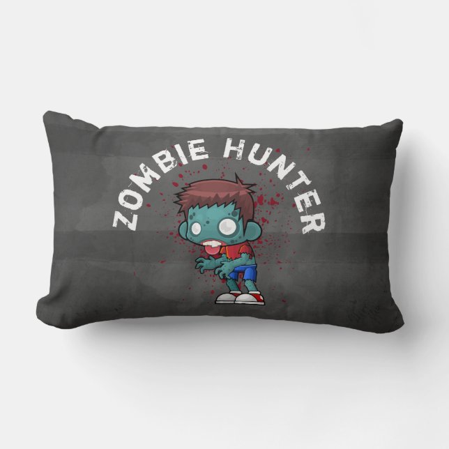 Zombiejägare med blodstänk kusligt cool lumbarkudde (Framsida)