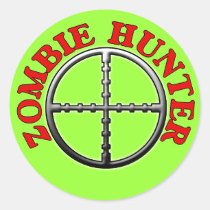 Zombiejägare med Crosshairs Runt Klistermärke