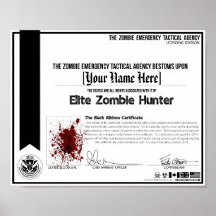 Zombiejägarecertifikat - ZETA! Poster