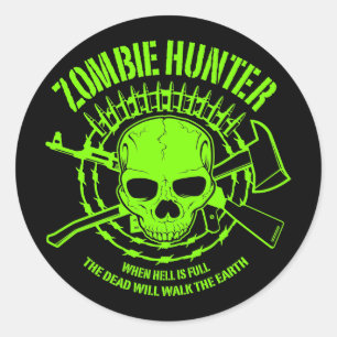 Zombiejägareklistermärke Runt Klistermärke