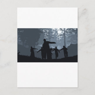Zombiejakt i skogen vykort