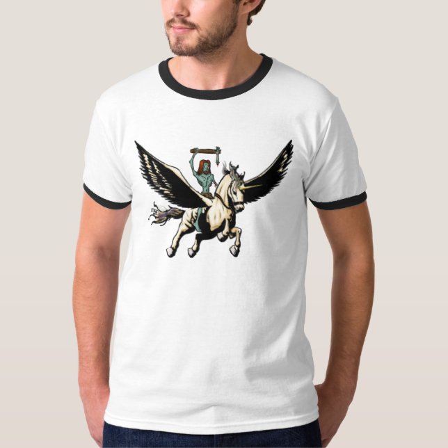 ZombieJesus ritter Pegasus till härlighet T-shirt (Framsida)