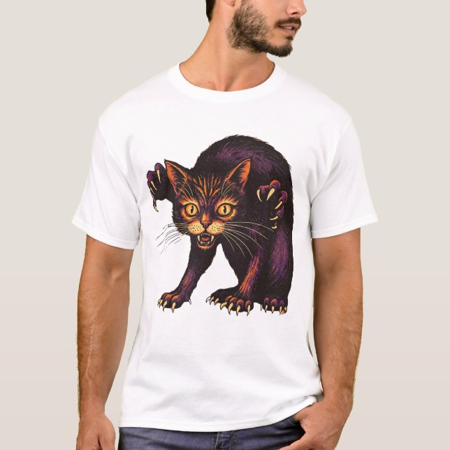 Zombiekat Funny Kuslig Söt Odöd Katt T Shirt (Framsida)
