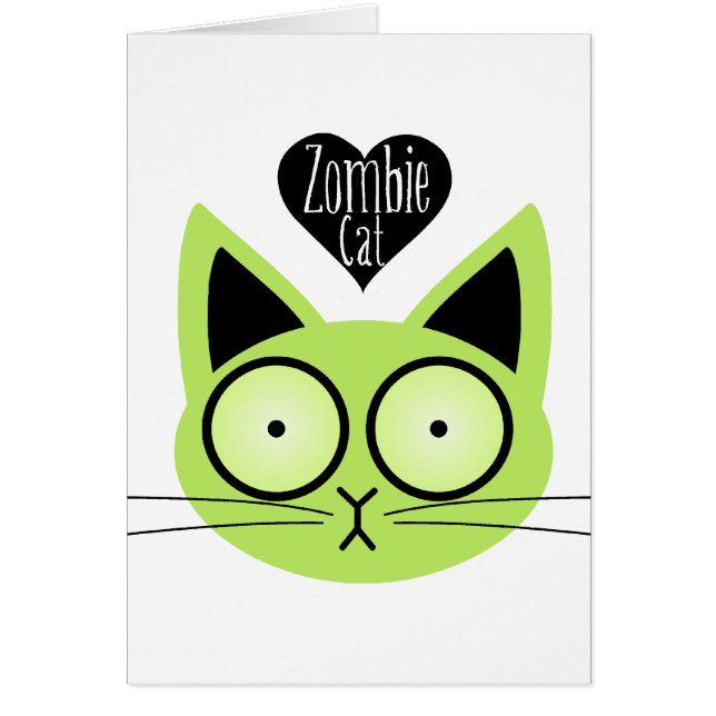 Zombiekatt Hälsningskort (Framsidan)