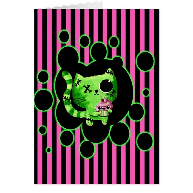 Zombiekattunge Hälsningskort (Framsidan)