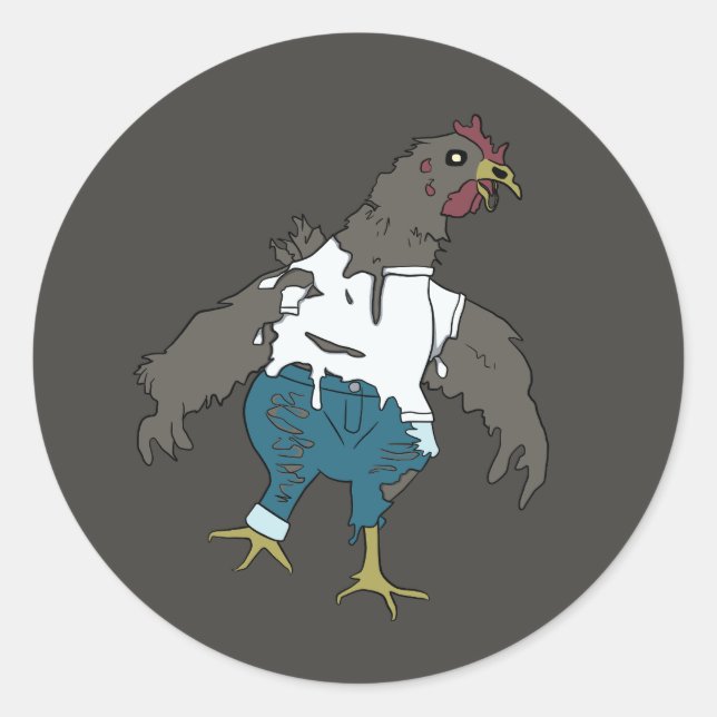 Zombiekyckling Runt Klistermärke (Framsida)