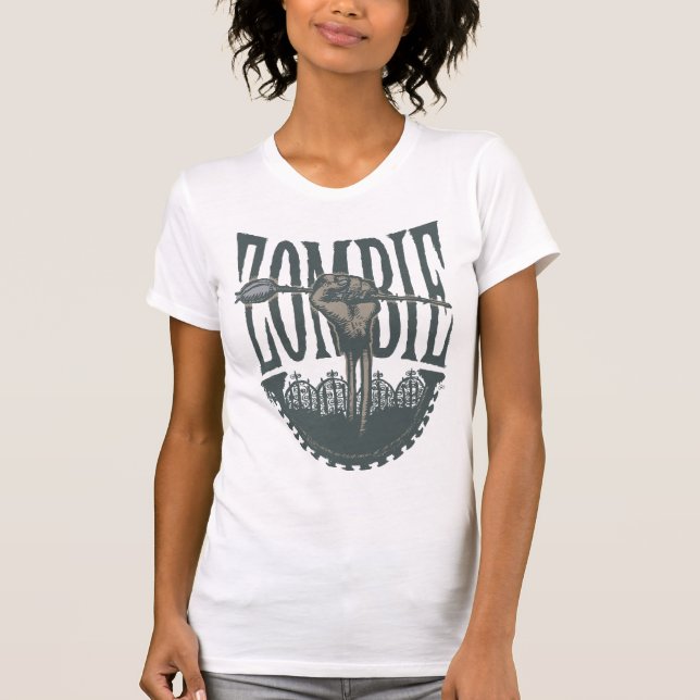 Zombien-En steg (allvarliga grå färg) T-shirt (Framsida)