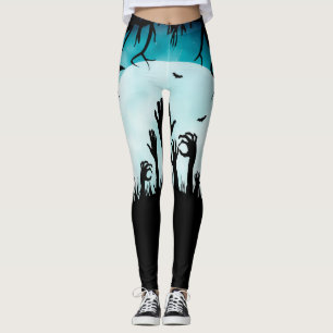 Zombien räcker alla över tryckHalloween damasker Leggings