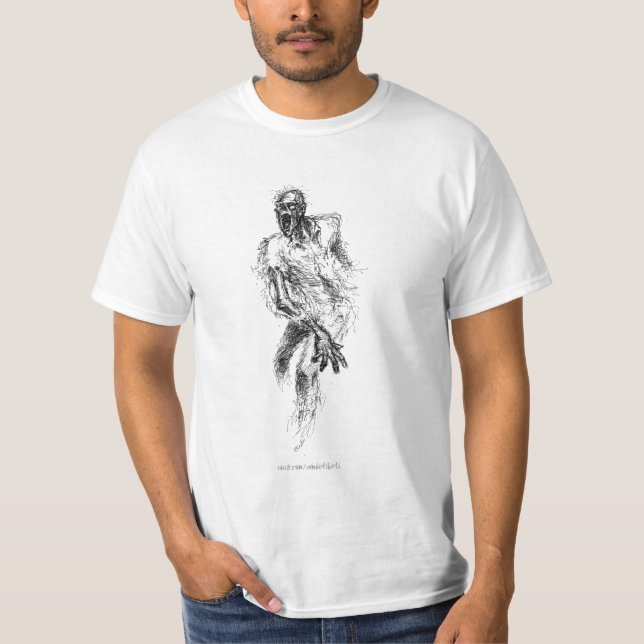 Zombien skissar T-tröja T-shirt (Framsida)