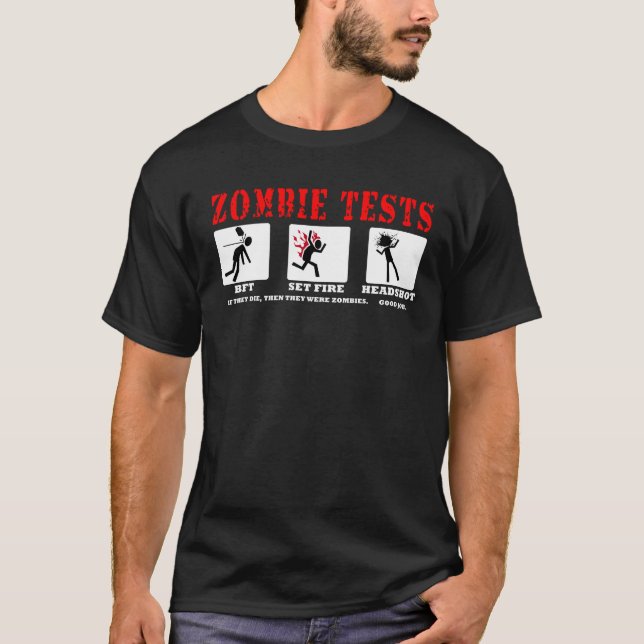 Zombien testar tee shirt (Framsida)