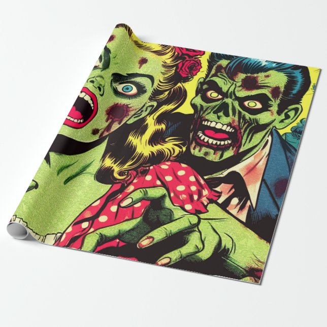 Zombiepar Retroserietidningar Presentpapper (Utrullad)