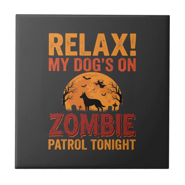 Zombiepatrullhund Halloween Kakelplatta (Framsidan)