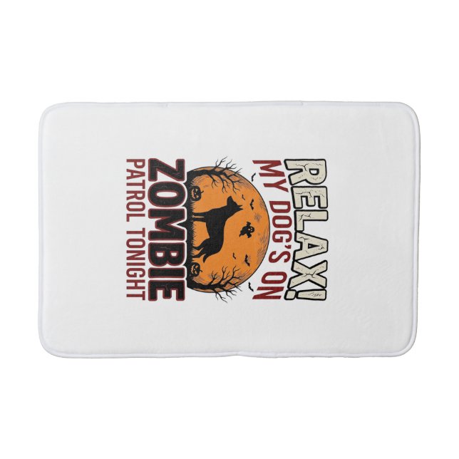 Zombiepatrullhund Halloween Vintagegravyr Desi Badrumsmatta (Framsidan)