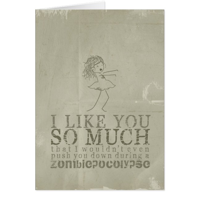 Zombiepocolopyse kärlek hälsningskort (Framsidan)