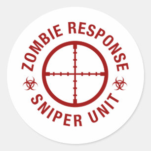 Zombieprickskytt Runt Klistermärke