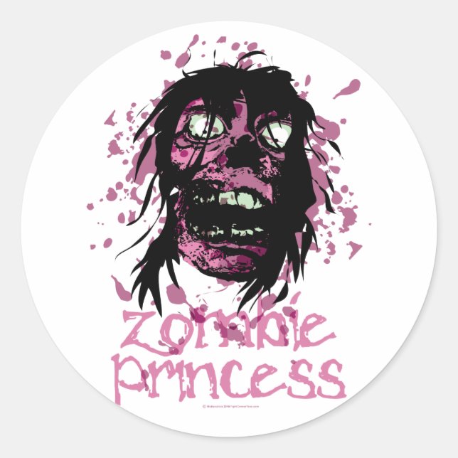 ZombiePrincess Runt Klistermärke (Framsida)
