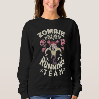 Zombies Apocalypse Running Team Scary Lycklig Hall T Shirt