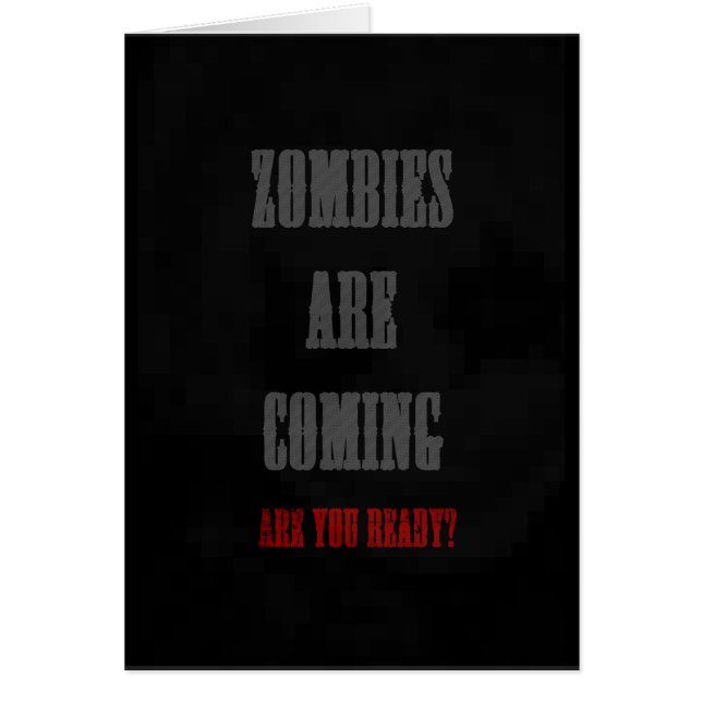 zombies är kommande hälsningskort (Framsidan)