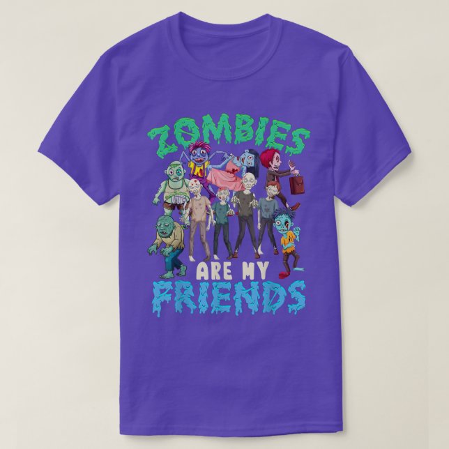 Zombies är min vän Halloween Costume Kids Boys  T Shirt (Design framsida)