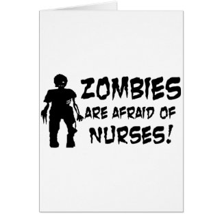 Zombies är rädda av sjuksköterskor hälsningskort