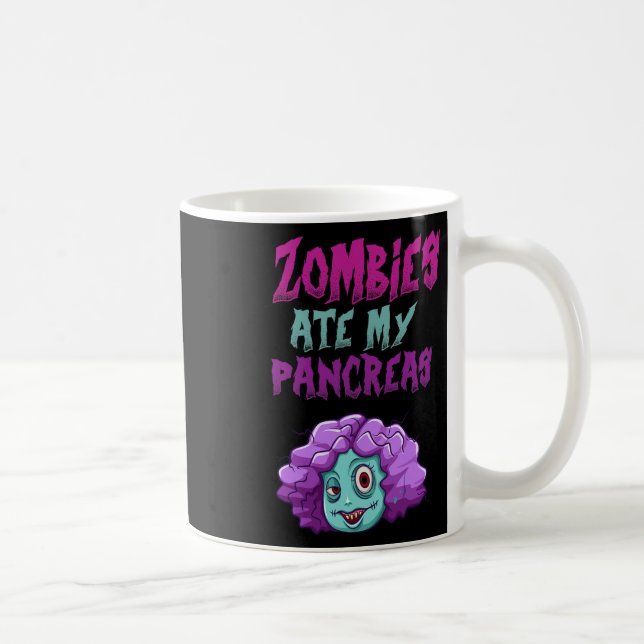 Zombies åt min bukspottkörtel T1d Typ 1 Diabetes F Kaffemugg (Höger)
