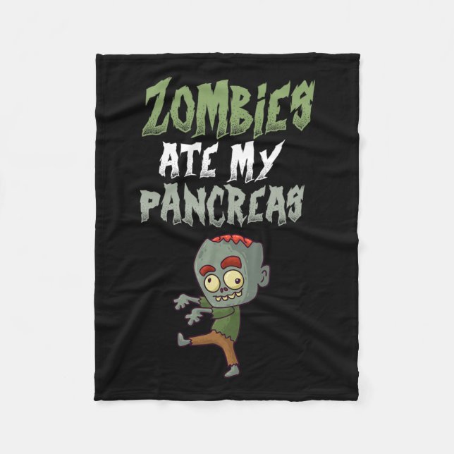 Zombies åt min bukspottkörtel T1d Typ 1 Diabetes T Fleecefilt (Framsidan)
