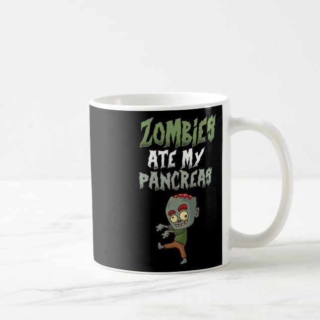 Zombies åt min bukspottkörtel T1d Typ 1 Diabetes T Kaffemugg (Höger)