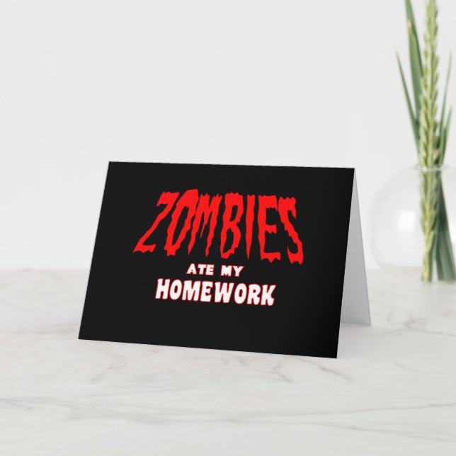 Zombies åt min läxa helgkort (Framsida)