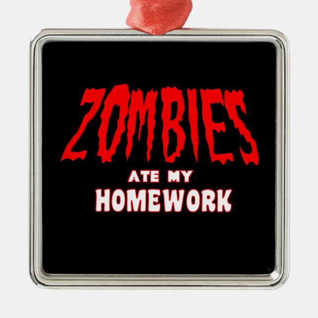 Zombies åt min läxa julgransprydnad metall (Framsidan)