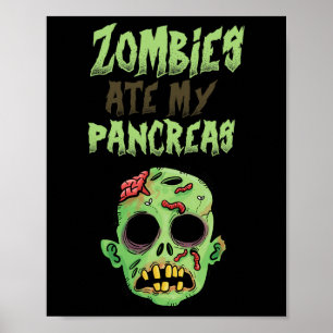 Zombies Ate Min pankreas T1D typ 1- diabetes Kvinn Poster