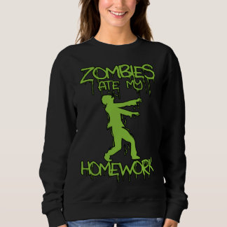 Zombies ate my Homework   Halloween or School T Shirt