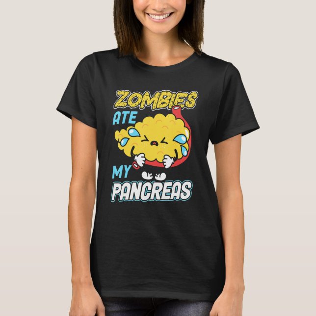 Zombies Ate My Pancreas Diabetes Awareness_1 T Shirt (Framsida)